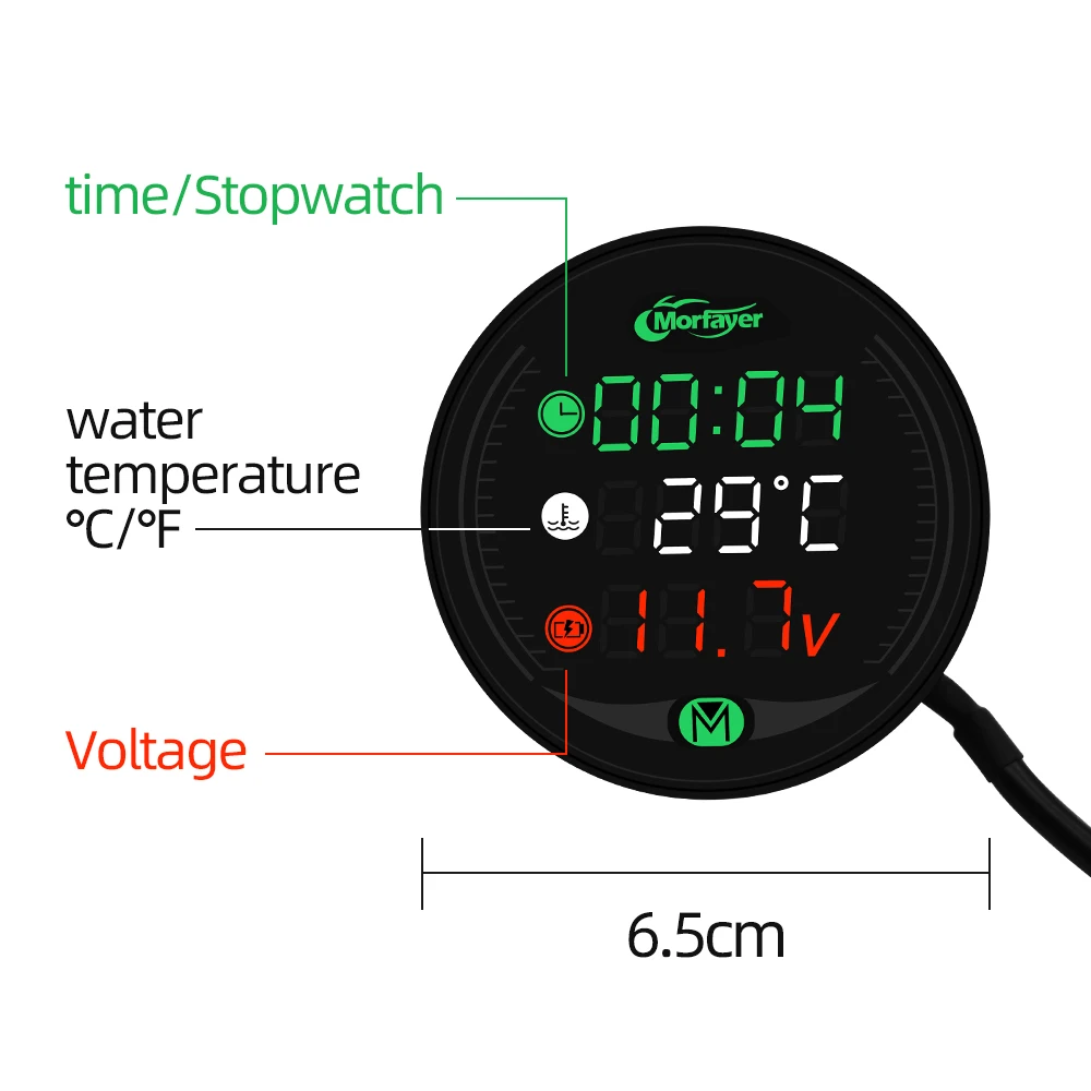 Motorcycle Gauge Display Table Voltmeter Water Temp Clock Time Charge USB For KAWASAKI KX65 KX85 KX125 KX250 KX250F KX450F KX100 |