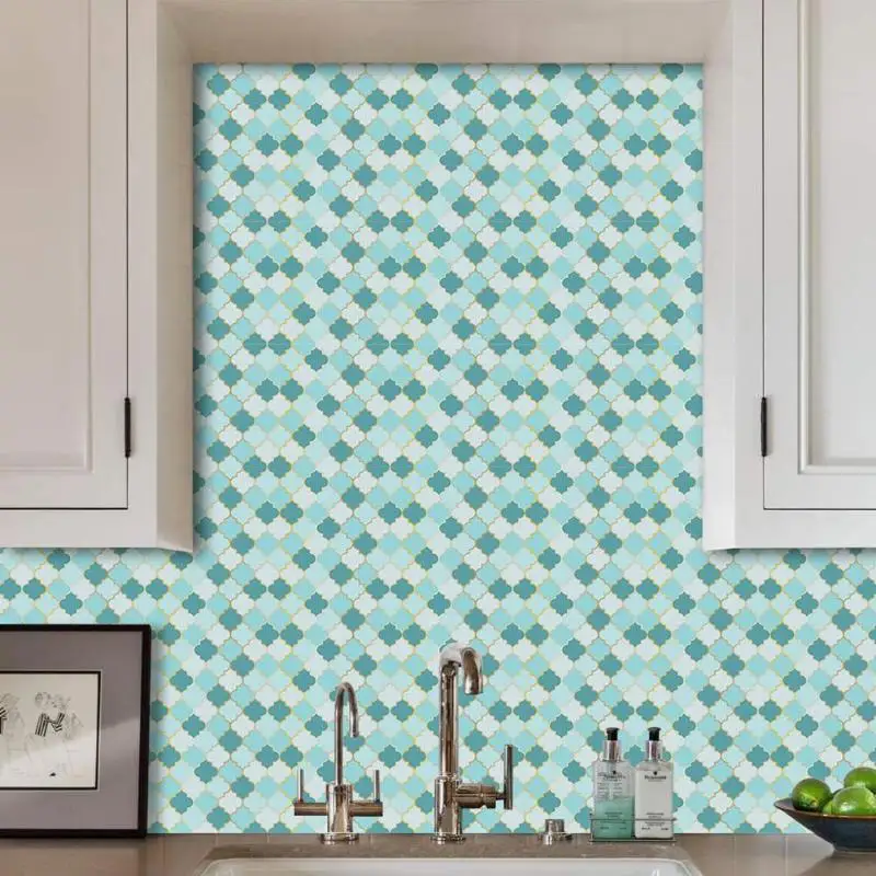 6 шт. настенные плитки водонепроницаемые наклейки для ванной кухни современная