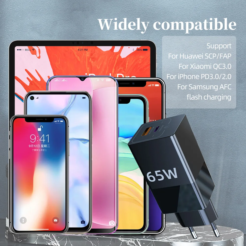 accezz gan 65w usb c быстрое зарядное устро