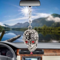 new fashion car pendant charms skull ornaments rearview mirror decoration hanging auto decor cars accessories styling gifts