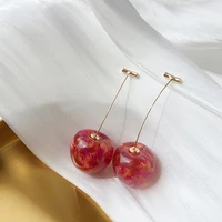 sweet little cherry cherry cherry petals girl heart full of lovely fresh immortal flower simple interesting earrings earrings