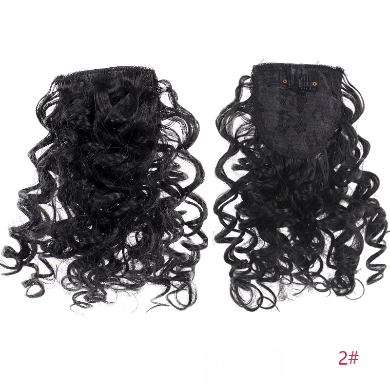 TALANG 6 дюймов афро кудрявые челки для женщин поддельные с бахромой парик закрытие