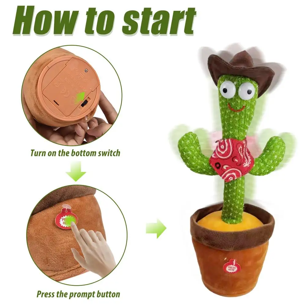 

Cactus Plush Toys Dancing Singing Electronic Cactus Lovely Toys Creativity Cactus Plush Toy Electric Stuffed Plant Toy