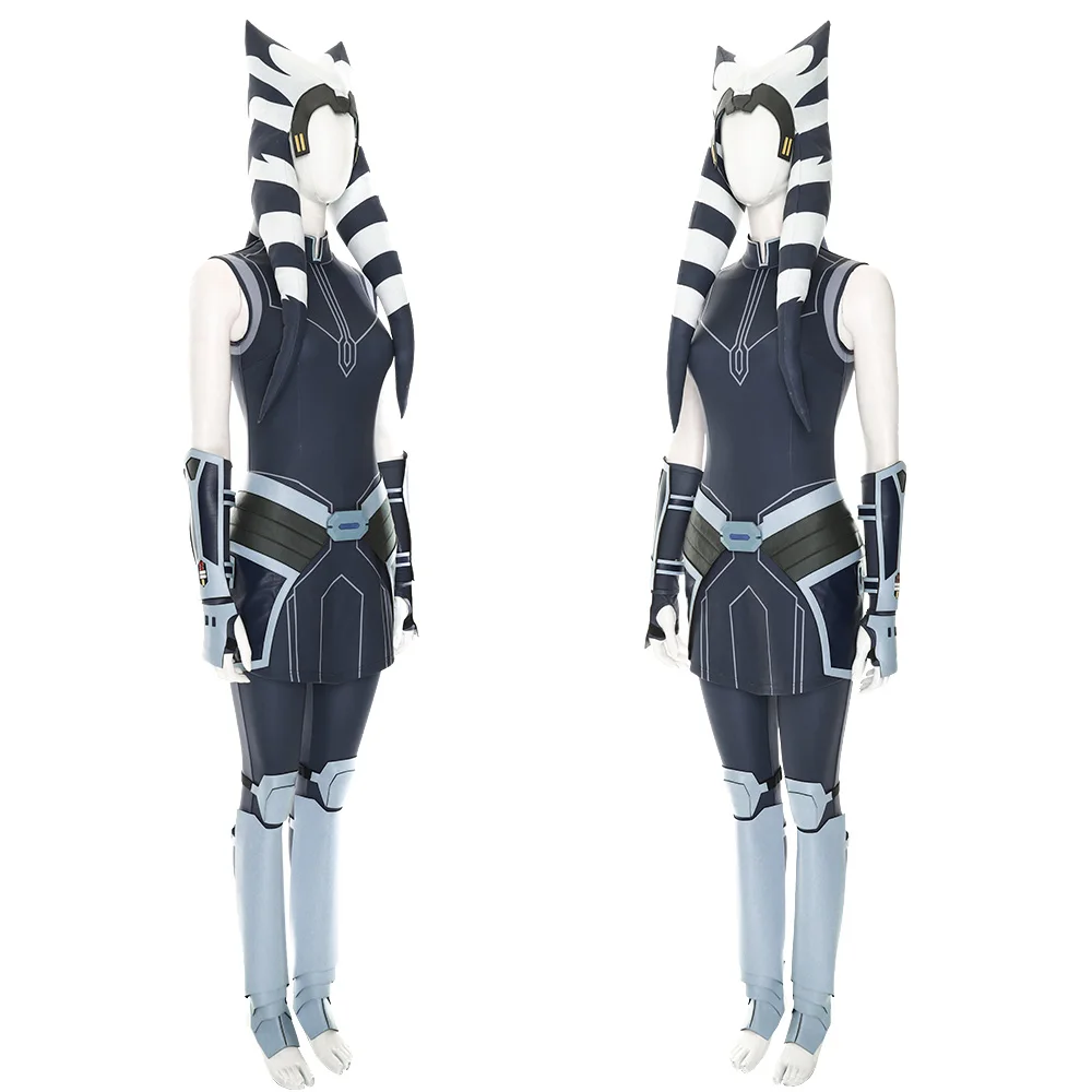Ahsoka Tano Косплей Костюм Хэллоуин клон войны супергерой женщина наряд причудливый