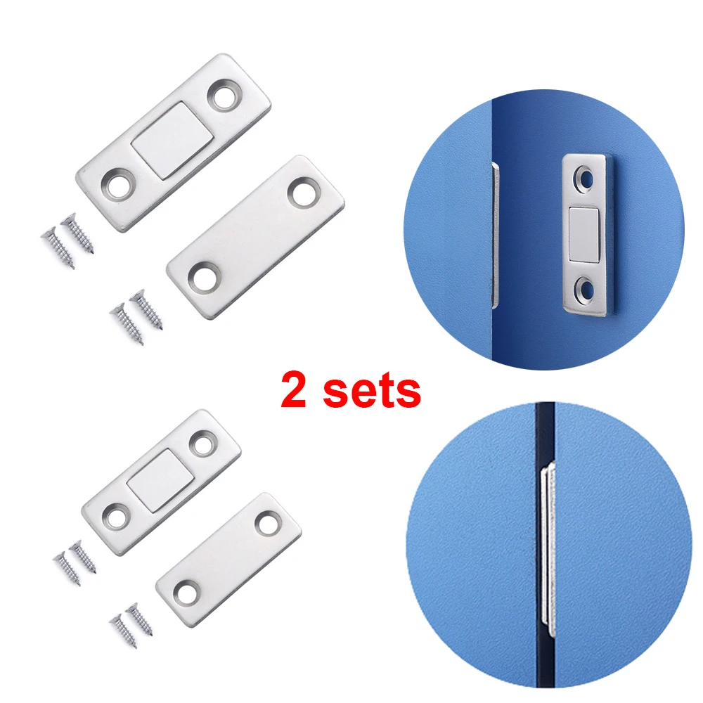 

2sets/lot Magnetic Cabinet Catches With Screws Magnet Door Stops Hidden Door Closer For Closet Cupboard Furniture Hardware