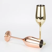 200ml stainless steel single layer plating gold rose gold high champagne glass bright goblet banquet wine glass