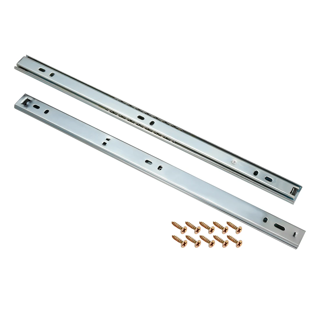 uxcell 1 Pair 15-Inch Drawer Slides, 2 Sections, 27mm Wide Ball Bearing Side Mount