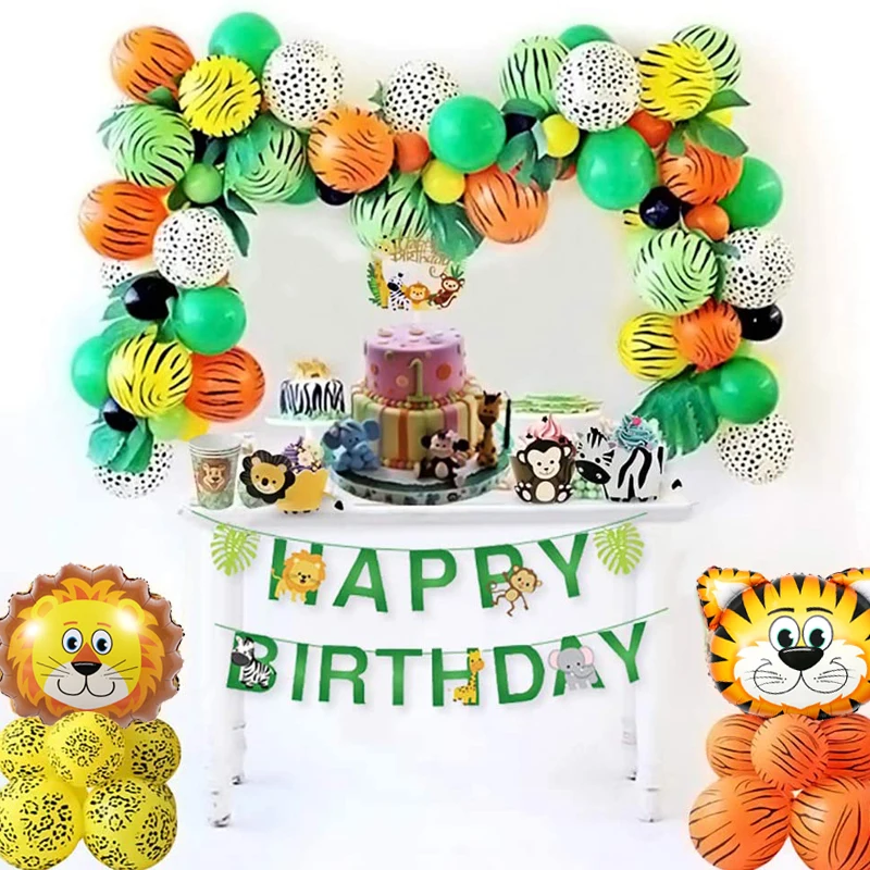 44 шт. / Компл. Сафари в джунглях воздушный шар на день рождения гирлянда баннер