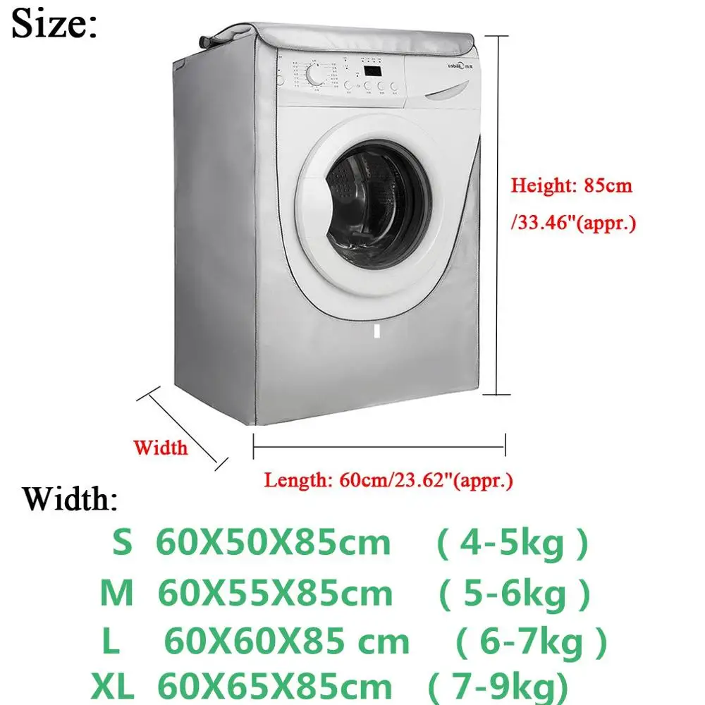 

Sunscreen Dust Proof Cover Washing Machine Cover Waterproof Case Washing Machine Protective Dust Front Load Wash Dryer S-L