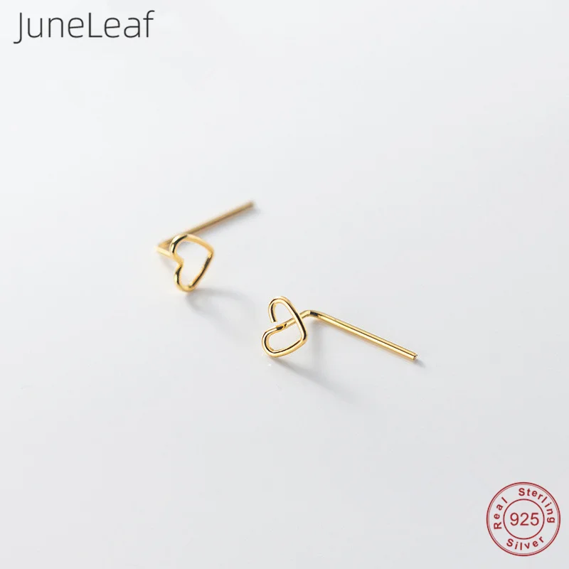 

JuneLeaf Real 925 Sterling Silver Cute Mini Small Hollow Love Heart Stud Earrings For Women Fashion Party Wedding Jewelry
