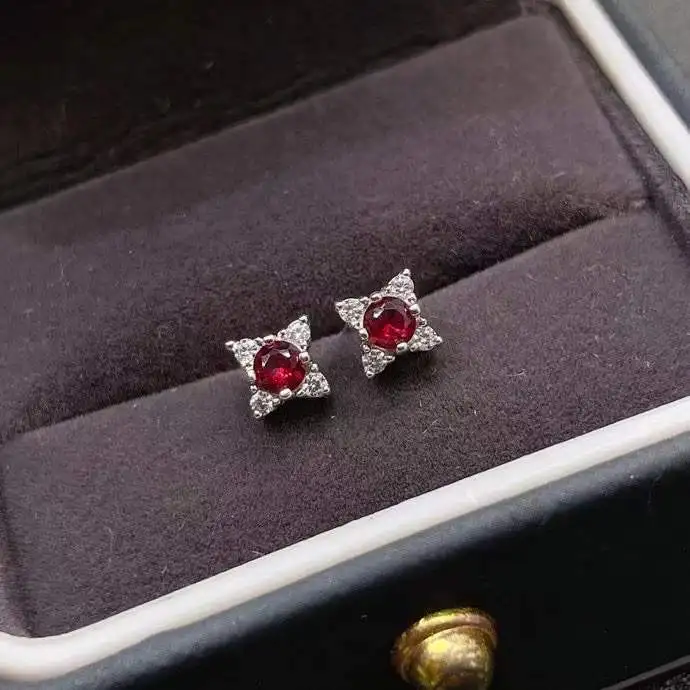 

Серьги из натурального красного граната, серебро 925 пробы, серьги из натурального драгоценного камня, женские элегантные серьги, милая фото...