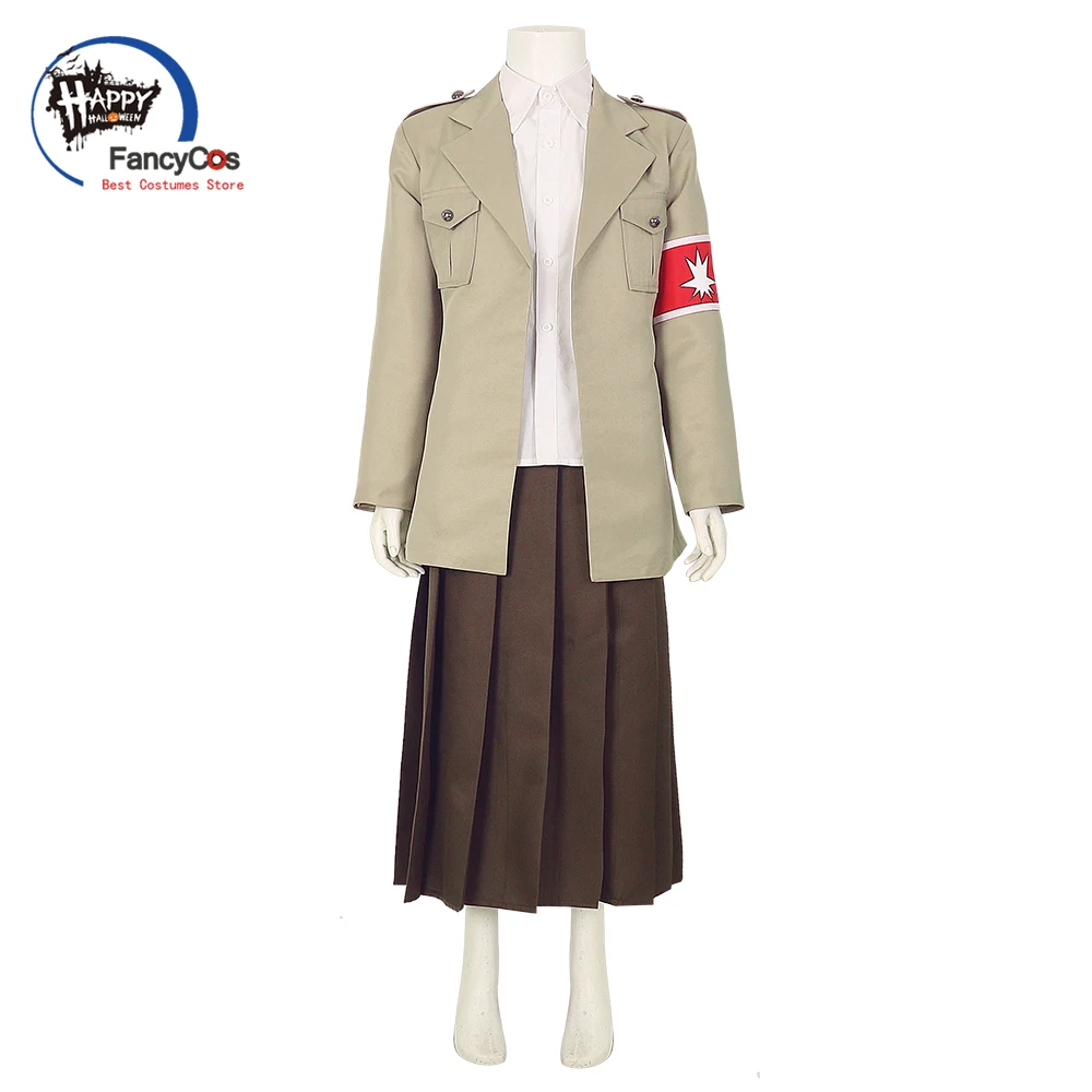 Anime Attack on Titan Jacket Eldian Warrior Unit Pieck Jacket Shingeki No Kyojin Eldian Dress Marley Military Cosplay Costume