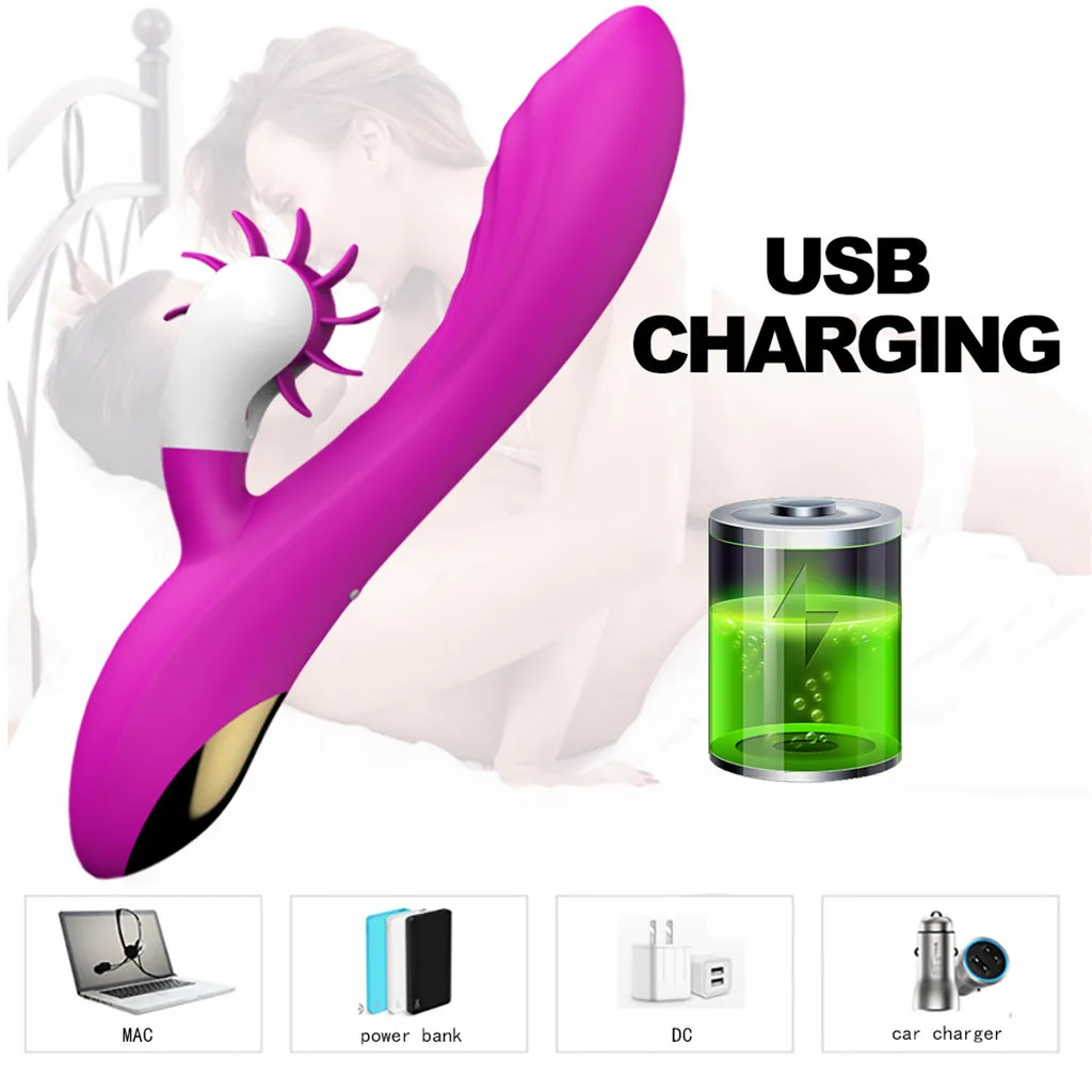 Вибратор Кролик для женщин фаллоимитатор точки G с двойной вибрацией Силиконовый