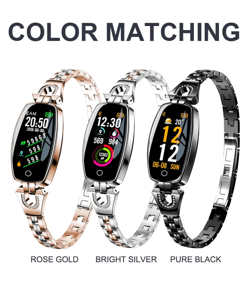 

Women Smart Watch Heart Rate Fitness Blood Pressure Monitor Smart Bracelet Women Waterproof APP Reminder Smart Band