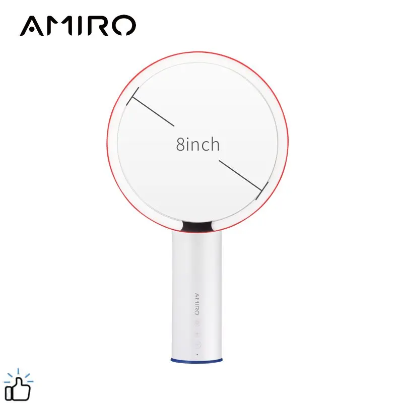 AMIRO Presale 8 дюймов светодиодный светильник 3 режима зеркала для макияжа вкл/выкл умный датчик истинная четкость цвета система белый