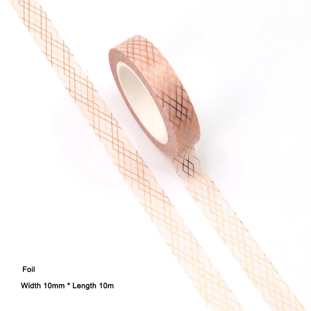 

1PC 10MM*10M Foil Grid pattern washi tape Masking Tapes Decorative Stickers DIY Stationery School Supplies