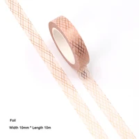 1pc 10mm10m foil grid pattern washi tape masking tapes decorative stickers diy stationery school supplies