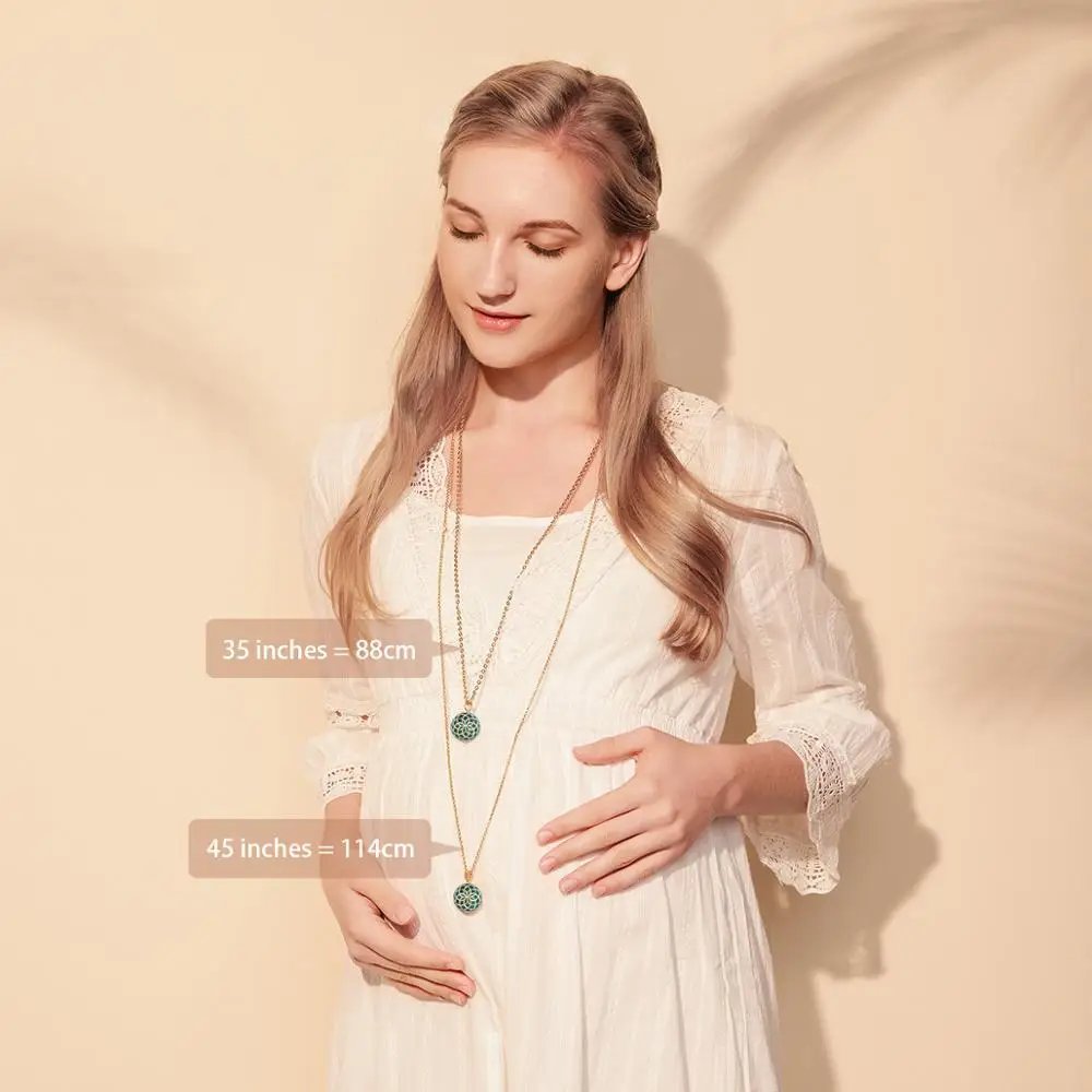 Eudora Harmony Gold green Flower Ball Necklace Chime ball Maternal bola bell appease fetal prenatal bell pregnant women Jewelry