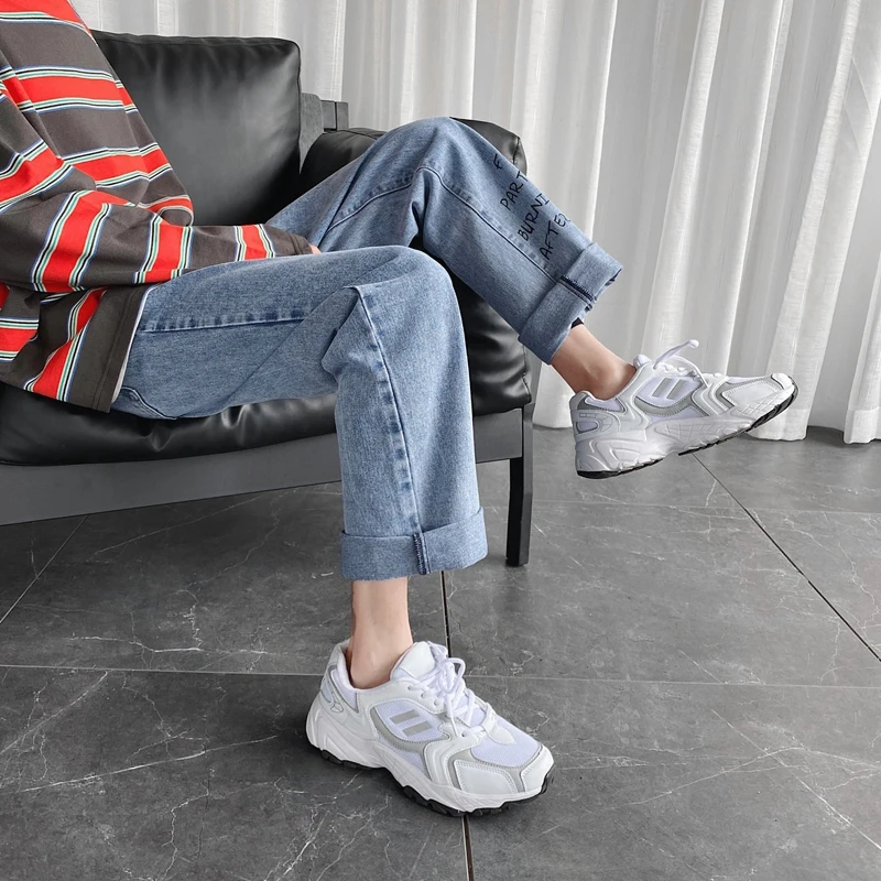 JIUBL Solid Color Men's Denim Harem Pants 2020 streetwear Men Loose Joggers Trousers M-5XL Casual Jeans | Мужская одежда
