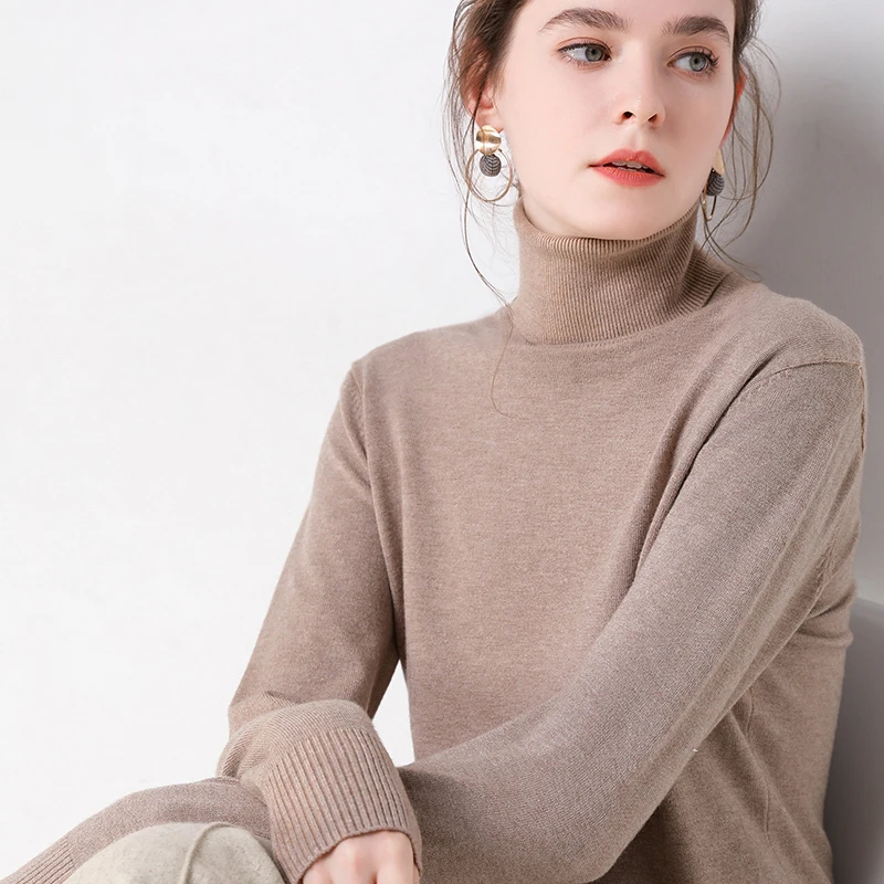 Осень-зима 2022 свитер Женский кашемировый с высоким воротником вязаный пуловер