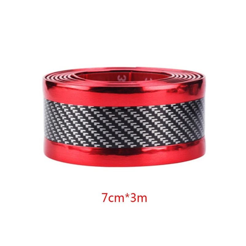 

50LC Car Sticker Carbon Fiber Rubber Car Door Protector Door Sill Protection Stickers Auto Bumper Strips Car Exterior