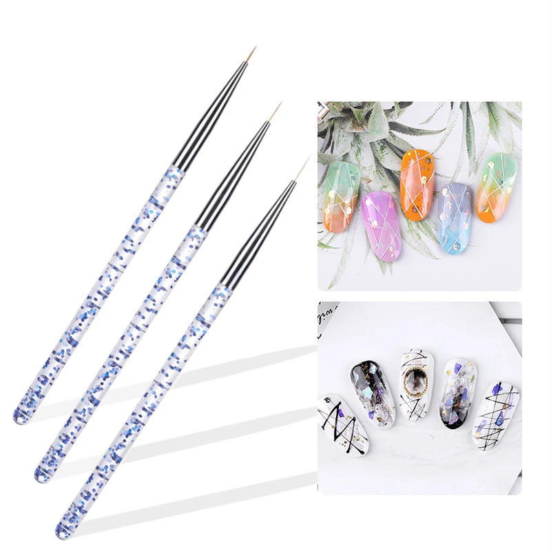 3Pcs/Set UV Gel Brush Nail Art Liner Drawing Painting Flower Pen Mixed Size Plastic DIY Tools | Красота и здоровье