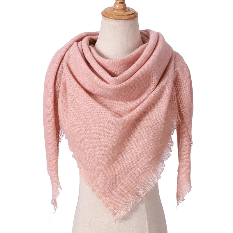 2020 Новый Модный женский трикотажный зимний шарф теплый кашемировый треугольный