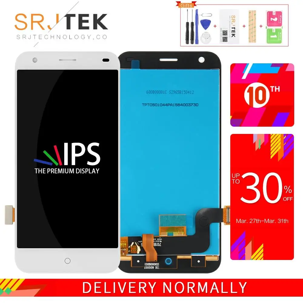Srjtek 5 0 &quotдля ZTE Blade S6 ЖК-дисплей сенсорный экран дигитайзер датчик в сборе 1280*720 для
