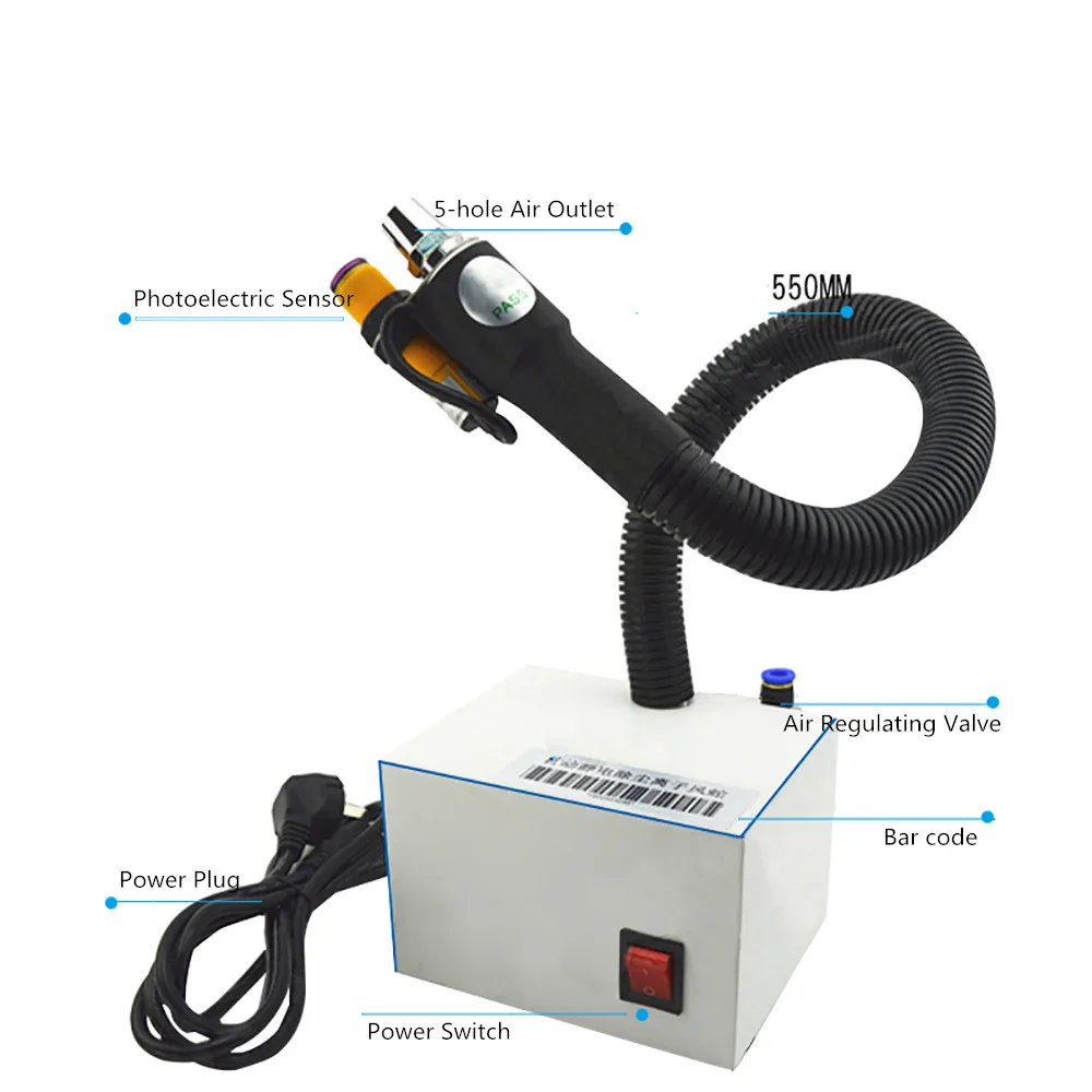 

SL-080BF Electrostatic Eliminating Ion Air Gun Automatic Induction Static Eliminator Dust Blow Gun Ion Wind Snake Ion Fan Blower