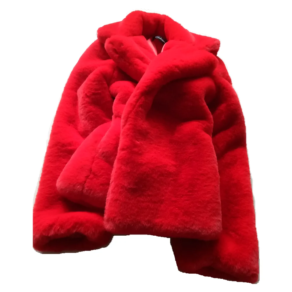 

GTGYFF Женская куртка из искусственного меха, однотонная красная, черная, белая, розовая, серая женская зимняя теплая одежда, женская верхняя о...