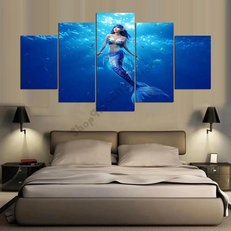 

Five-piece Diamond Painting 3D Full Diamond Deep Sea Mermaid Decoration Square Round Mosaic Rhinestone Embroidery GG4953