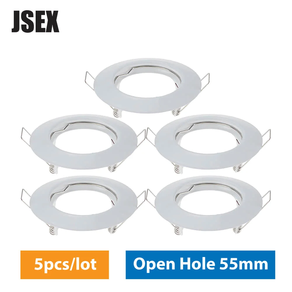 

5PCS/LOT NO Adjustable Hot Selling Cut Out 55mm Round Fixtures Frame LED Iron GU10 MR16