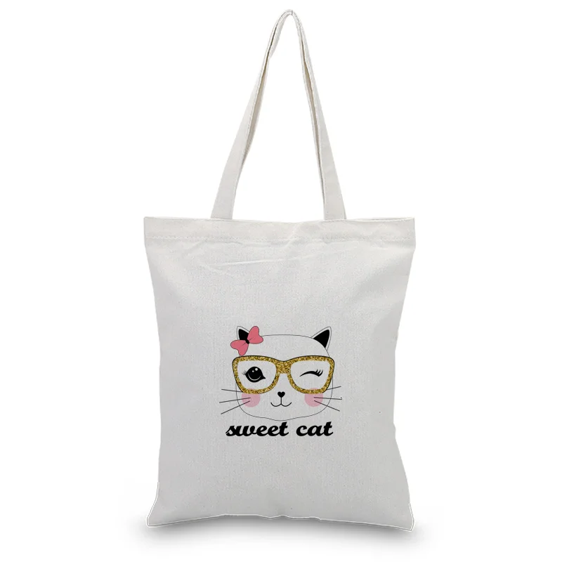 Сумка Холщовая Сумка-тоут текстовая DIY крутая животная печать на заказ Печать