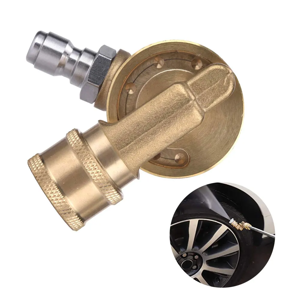 

Pivoting Coupler Washing Machine Brass Connector with 1/4 Inch Quick Connecting for Cleaning Hard to Reach Areas Yellow