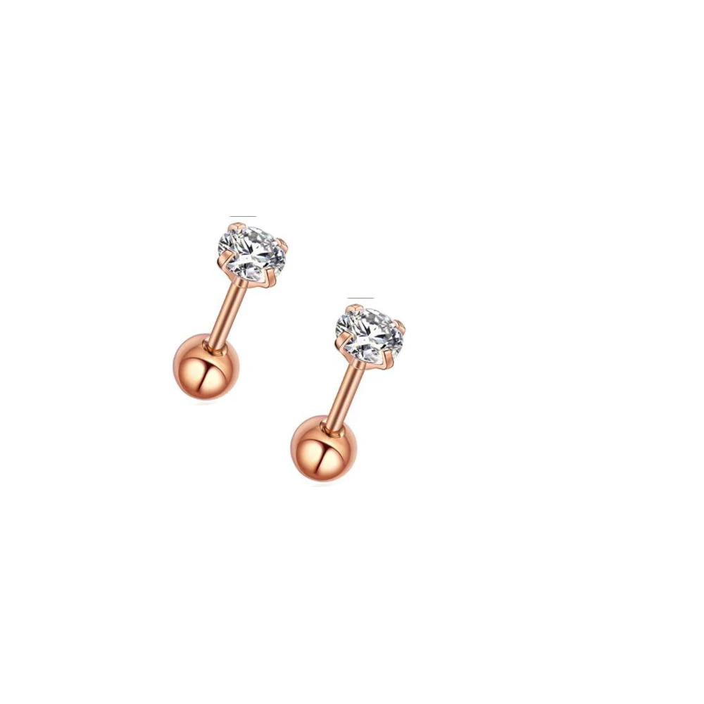 rose zircon 16 г серьги-гвоздики в форме звезды, хряща, пирсинг для ушей, губ, Oreja, прозрачный драгоценный камень, проложили траву, пирсинг, пирсинг, ювелирное изделие - Окраска металла: rose zircon