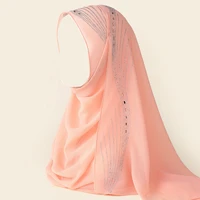 factory outlet premium bubble chiffon hijab scarf for muslim female glitter rhinestone islamic turban headband with sequin shawl