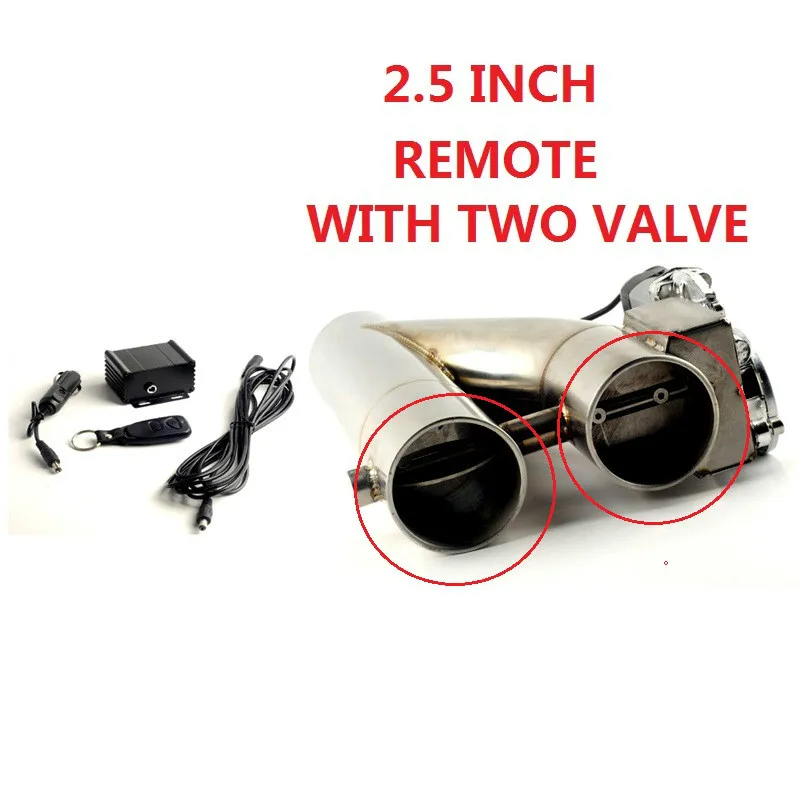 

Universal 2"/2.25''/2.5''/3" Double Valve Electric Exhaust Cut Out Valve Exhaust Pipe Muffler Kit with Wireless Remote Control