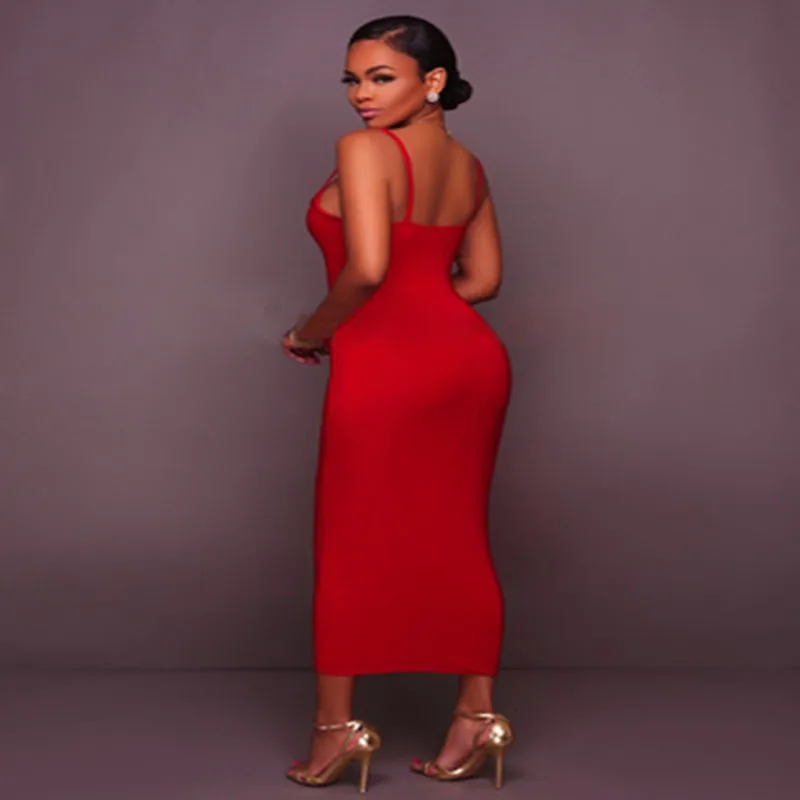 

New Summer Sexy Nightclub Casual Temperament And Ankle Long Skirt Women's Back Strap Buttock Solid Color Pencil Skirt
