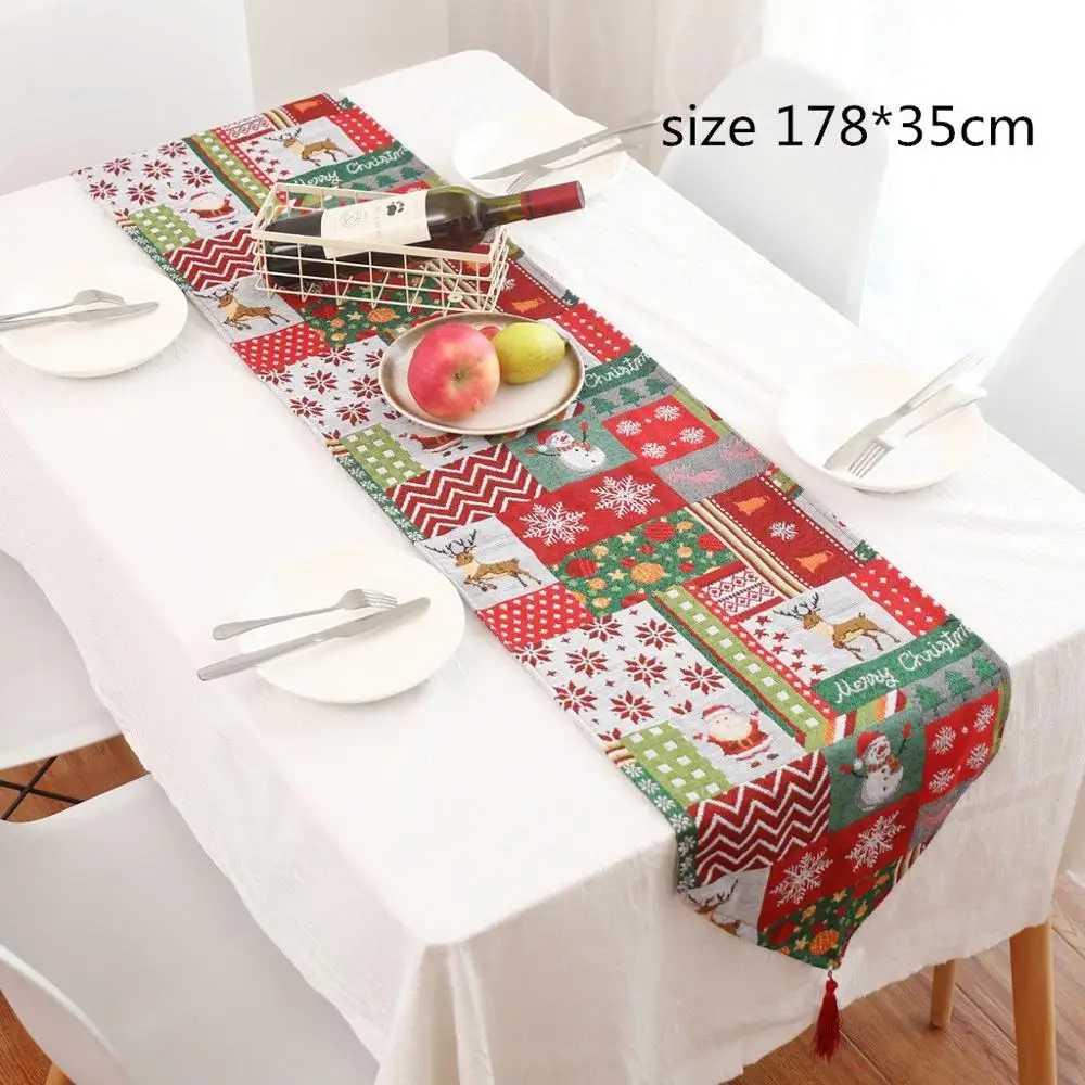 

Рождественское украшение для дома, рождественская елка, дед мороз, украшение для стола, скатерть для ужина, рождественское украшение для до...