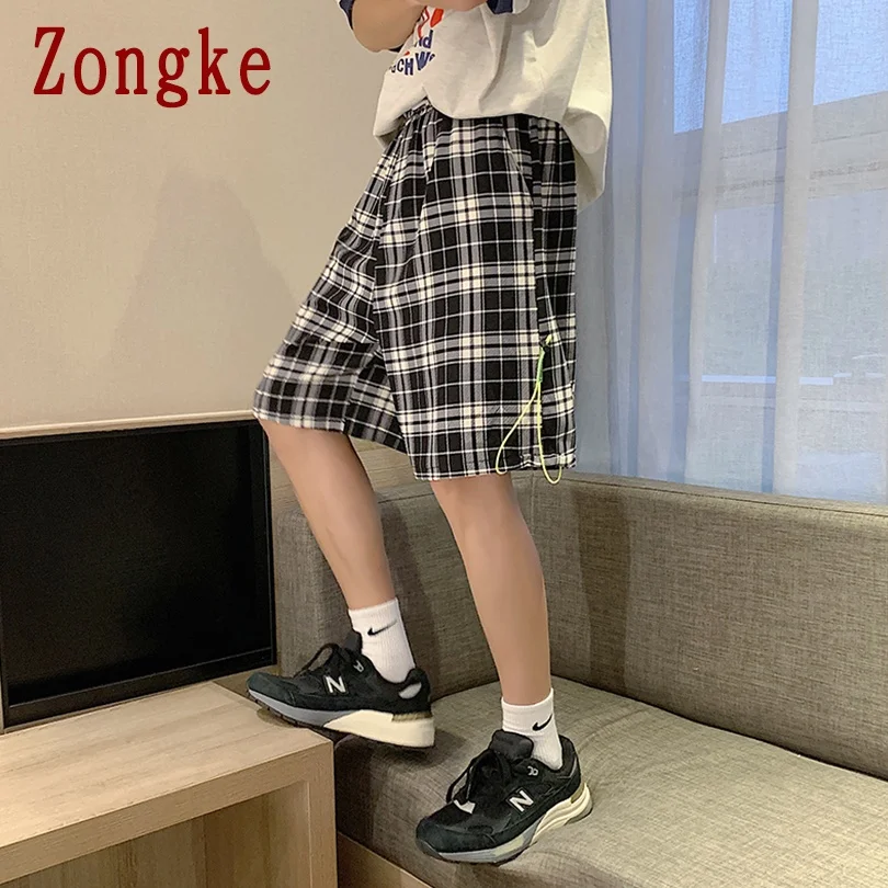 

Zongke Plaid Casual Streetwear Shorts For Men Style Summer Clothes For Men's Shorts With Pockets M-3XL 2021 New Arrivals