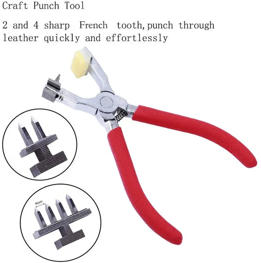 Дырокол для шитья LMDZ 4 мм бесшумные Ручные плоскогубцы кожи (ромб зубца и 2 зубца) с