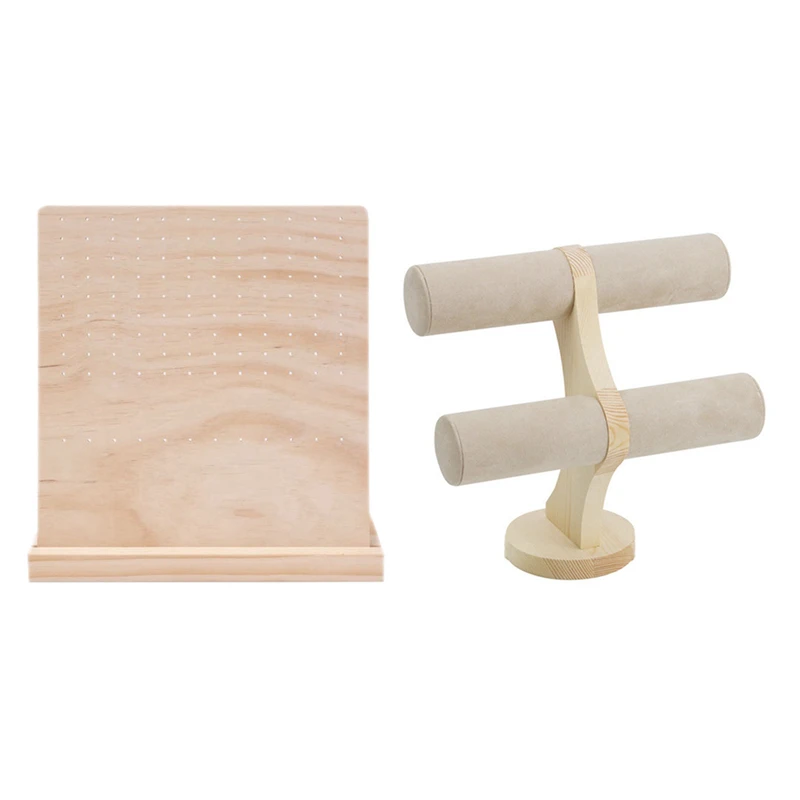 

Wooden Jewelry Display Bracelet Storage Display Bangle Display Stand L & Wood Earring Organizer Stand-Earring Holder