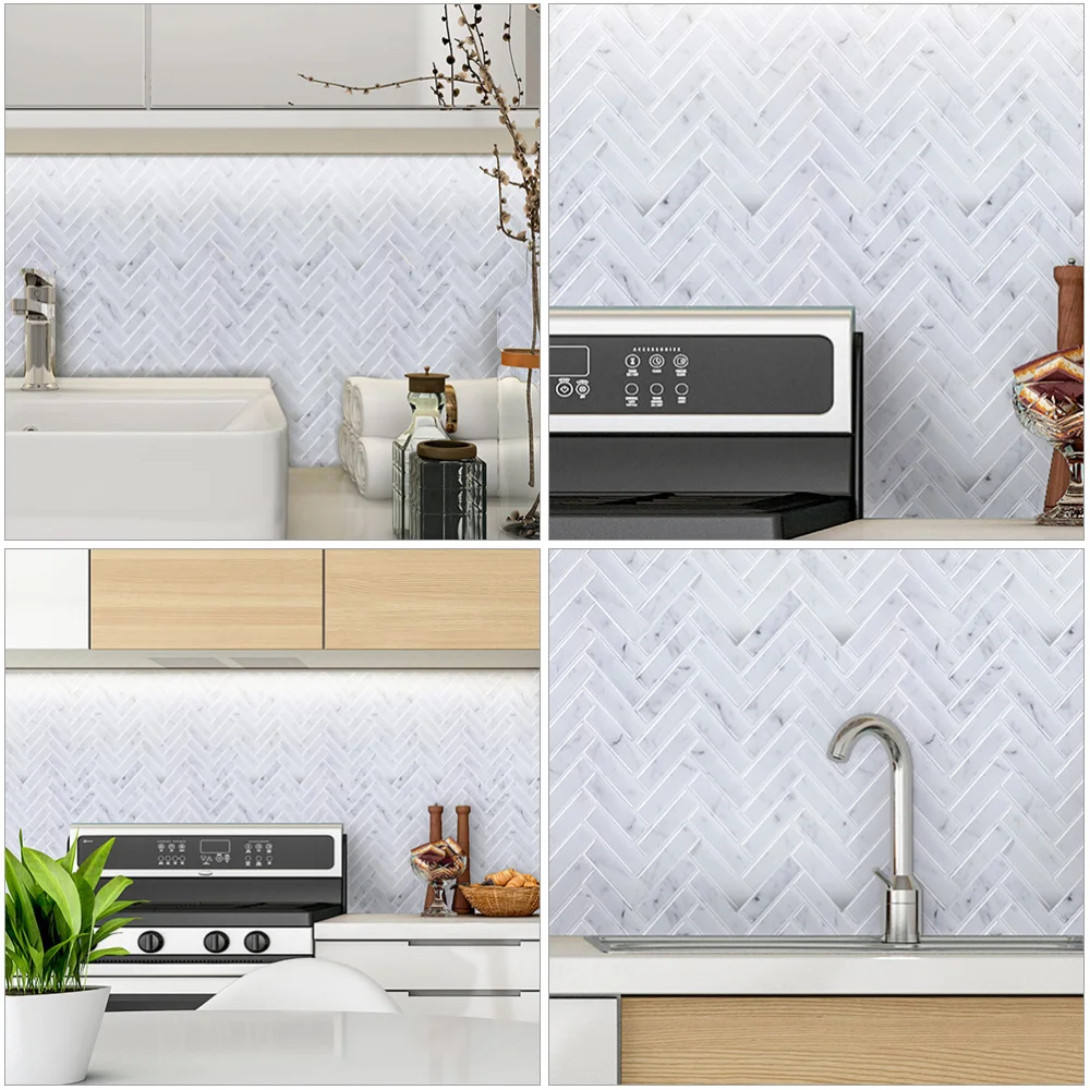 

1 Set Wall Sticker Tile Design Sticker Waterproof Self-adhesive Room Wall Decal