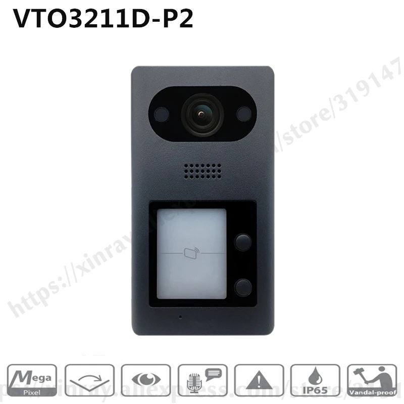 Dahua Оригинальная версия VTO3211D-P2 PoE(802.3af) IP металлическая вилла наружная станция видеодомофон
