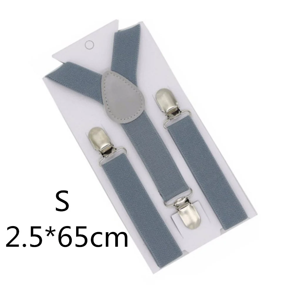 Light grey-65cm Однотонные подтяжки унисекс для детей и взрослых, для мужчин, женщин, мальчиков и девочек, эластичные регулируемые детские аксессуары-скобы, 5 размеров, для родителей и детей - Цвет: Light grey-65cm