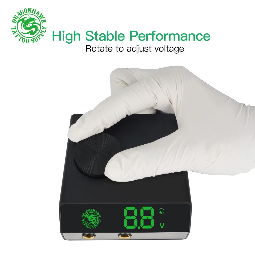 Топ круглый татуировки Мощность Dragonhawk портативный lcd машина пистолет питание