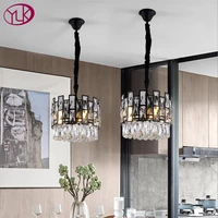 modern black chandelier lighting for dining room luxury kitchen island crystal chain chandeliers home decoration cristal lustres