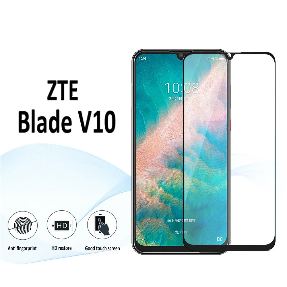 3D 9H черное закаленное стекло для ZTE Blade V10 Взрывозащищенная стеклянная пленка
