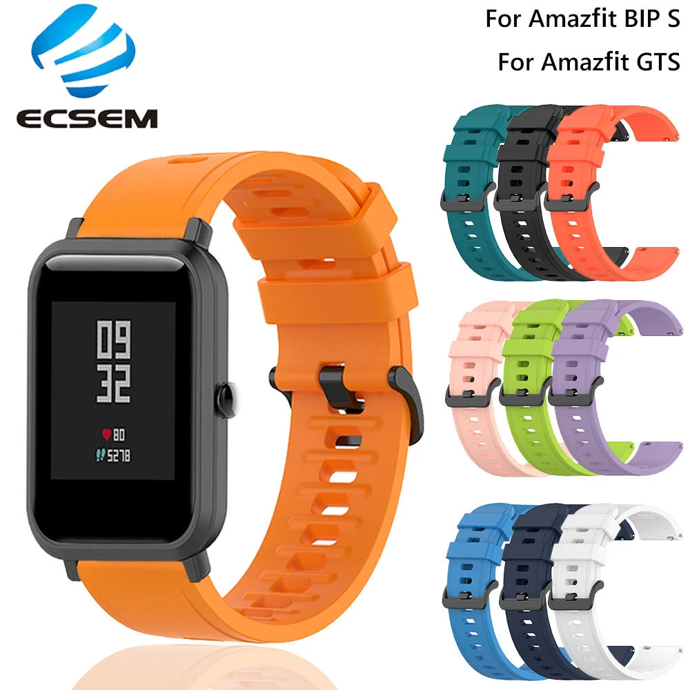Силиконовый ремешок для смарт браслета Amazfit Bip S/BIP U браслет Xiaomi Huami GTS GTR GTS2 петли