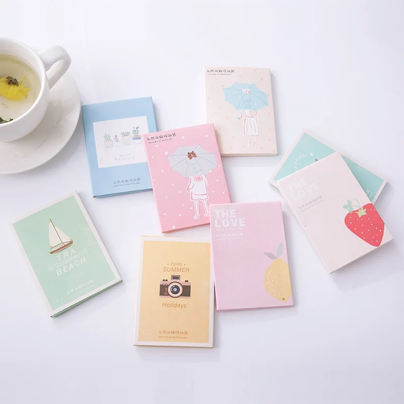 1 Набор бумаг для макияжа очищающая впитывающая масло бумага лица Корейская